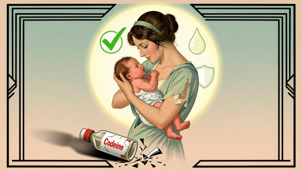 Madre al sicuro mentre farmaci pericolosi si rompono ai suoi piedi