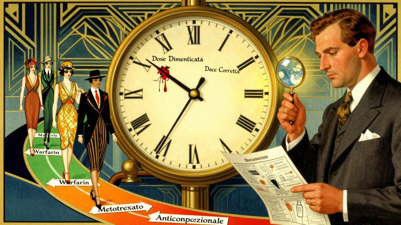 Orologio Art Deco con frecce colorate per dosi, farmacisti e farmaci in stile anni &#039;20.