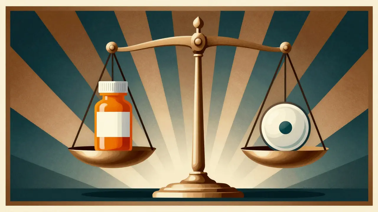 Bilancia stilizzata che rappresenta l'equilibrio dei farmaci per il diabete