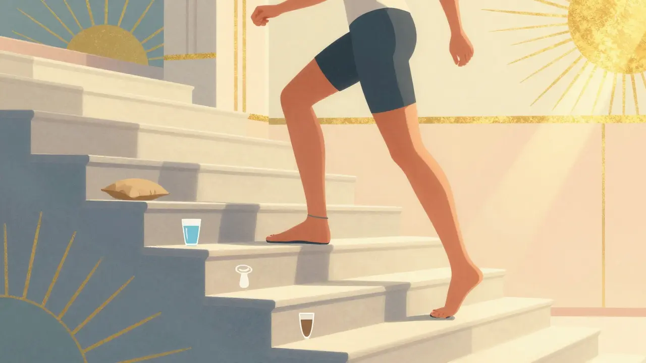 Illustrazione Art Deco del recupero graduale e riposo