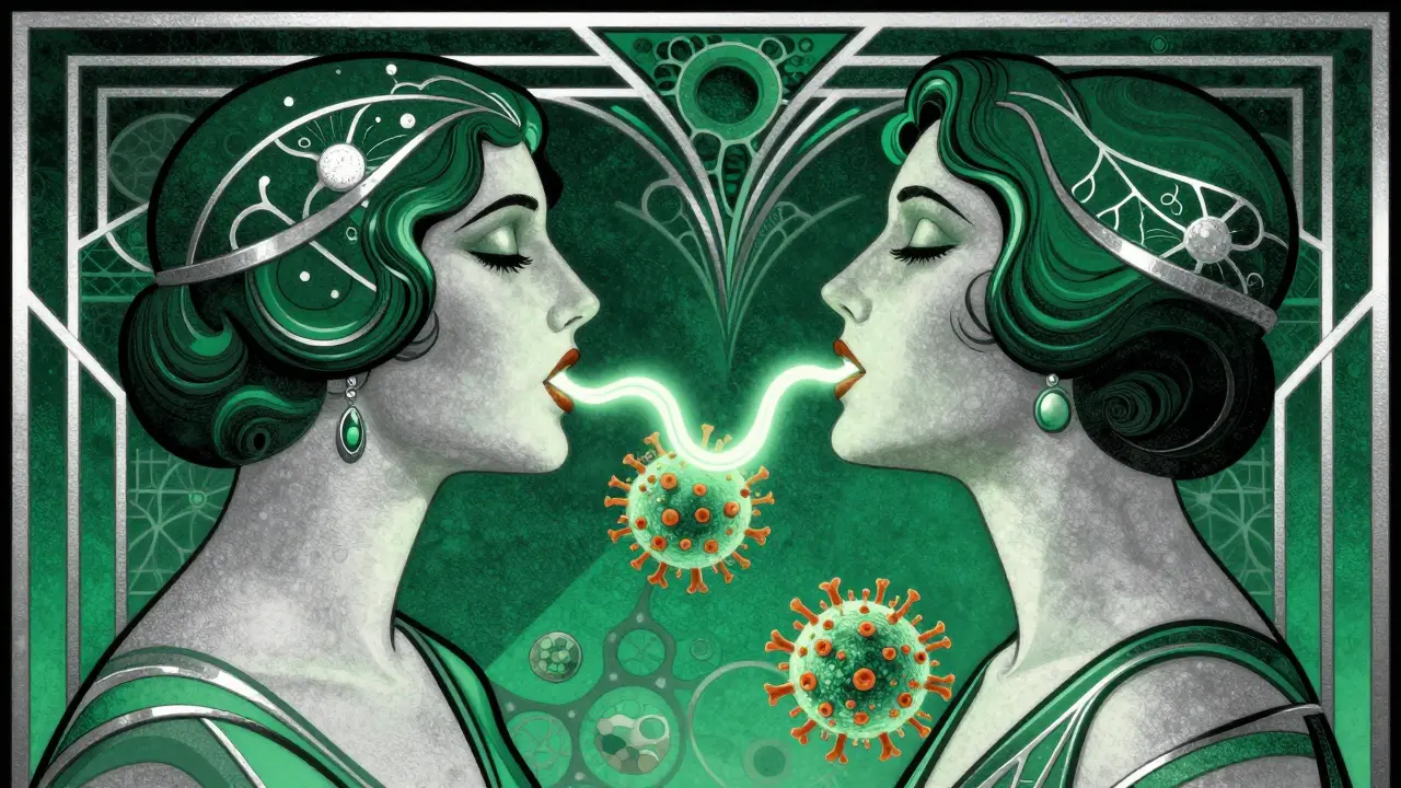 Stile Art Deco: trasmissione virale tra due figure stilizzate