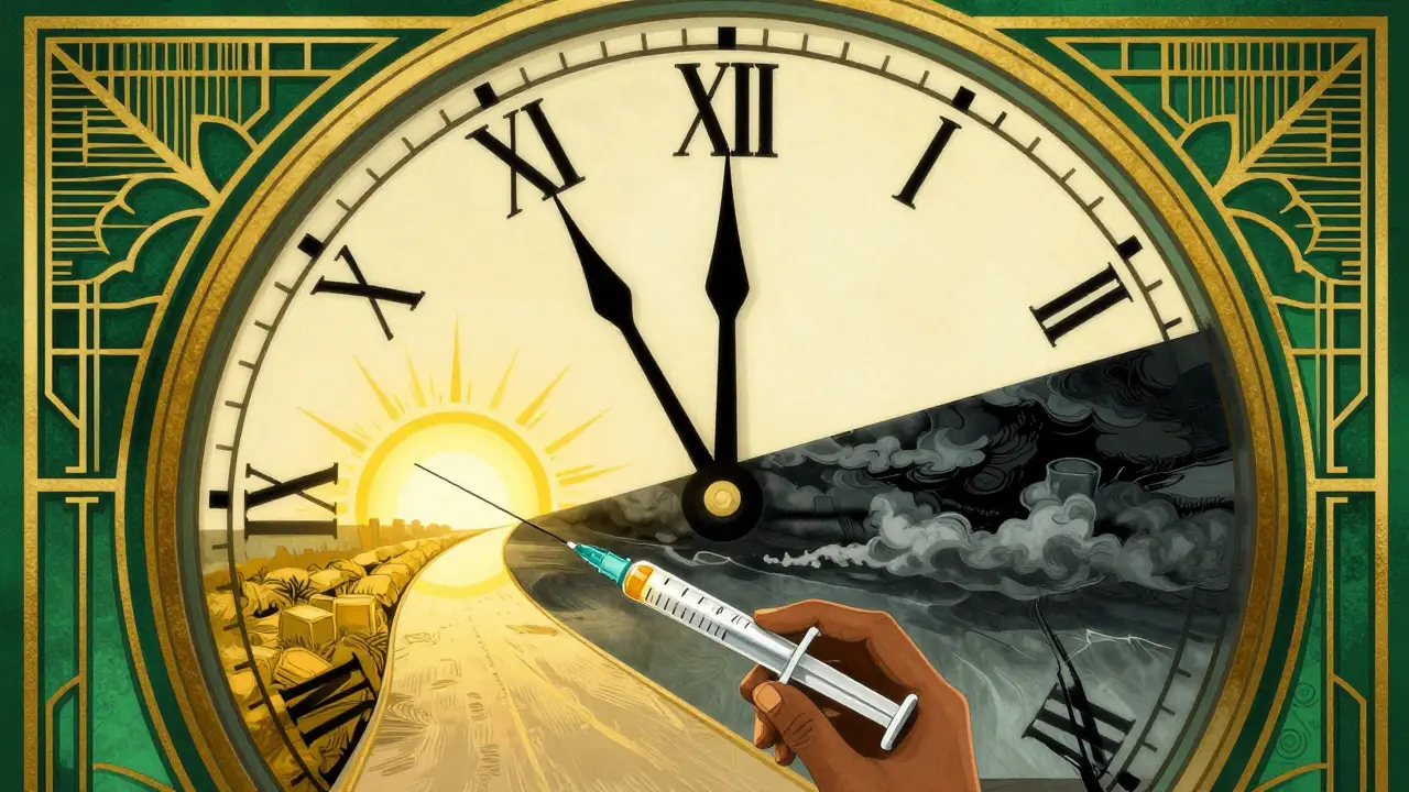 Orologio Art Déco che simboleggia la corsa contro il tempo per il trattamento