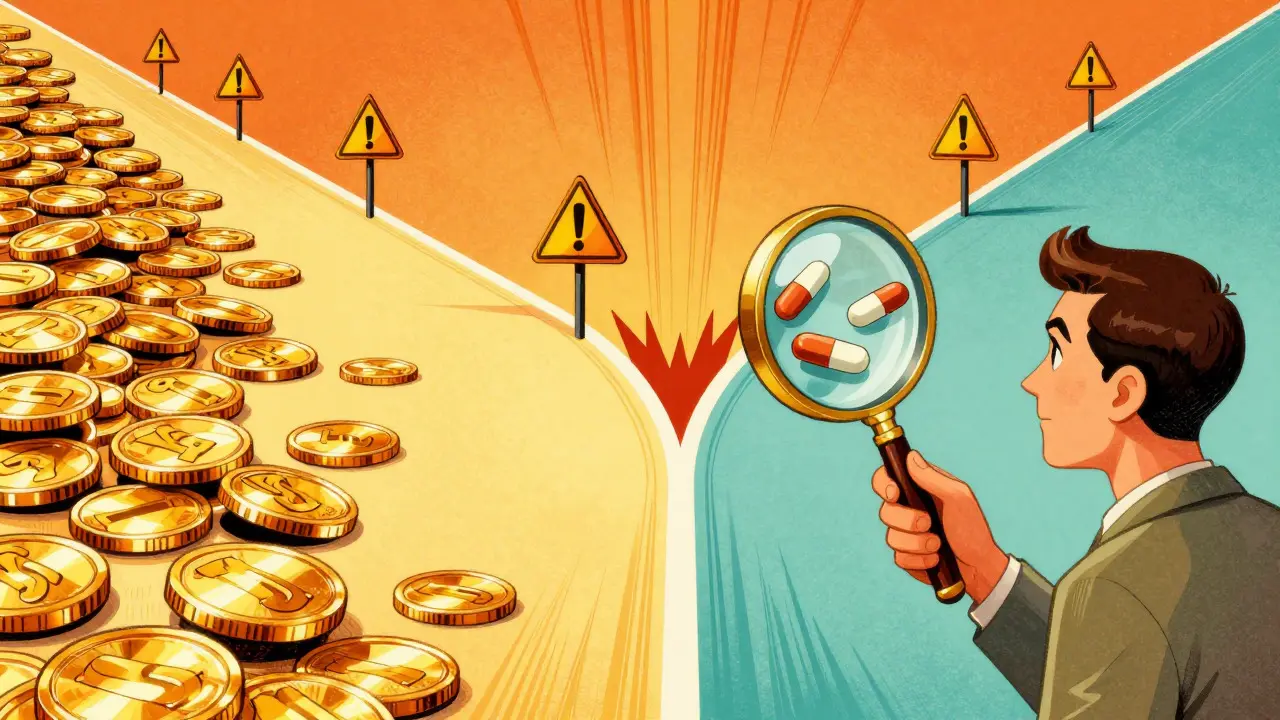 Scelte economiche tra risparmi e costi nascosti in illustrazione Art Déco